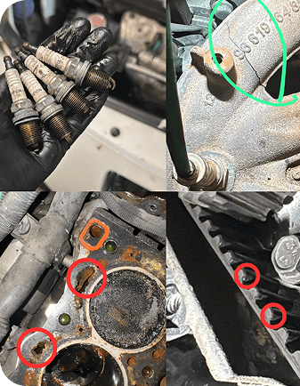 Moteur de voiture usé